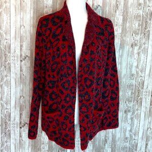 Joseph A. Red & Black Cardigan Sweater size XS